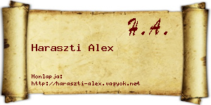 Haraszti Alex névjegykártya